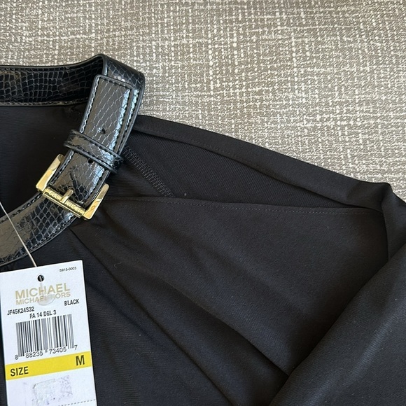 Michael, Michael Kors Women’s Black dolman sleeve cold shoulder buckle Neck Med - Picture 7 of 14